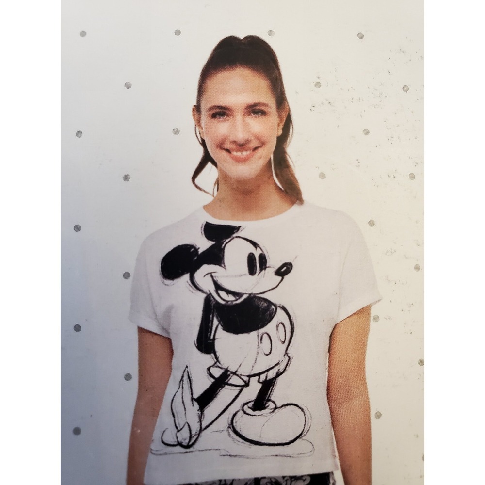 Disney Aldi Mickey Mouse Crop T Shirt Graphic Tee Size M Brand New NWT